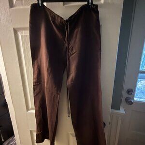 JUICY COUTURE chocolate brown linen pants, size S